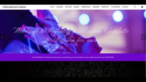 infinity ballroom Charlotte, North Carolina website design
