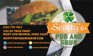 Scotty's Pub Business card design West Des Moines, Iowa