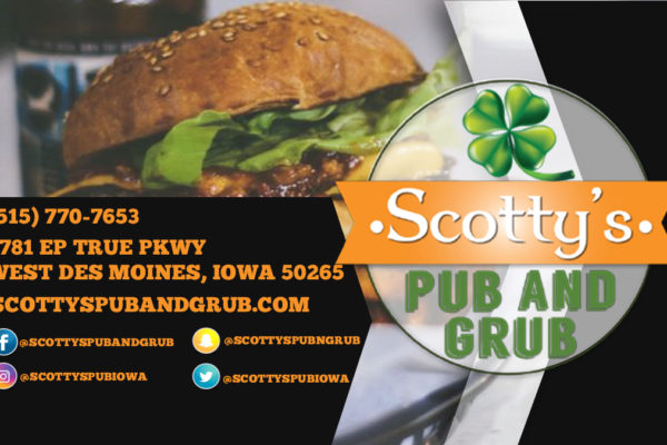 Scotty's Pub Business card design West Des Moines, Iowa