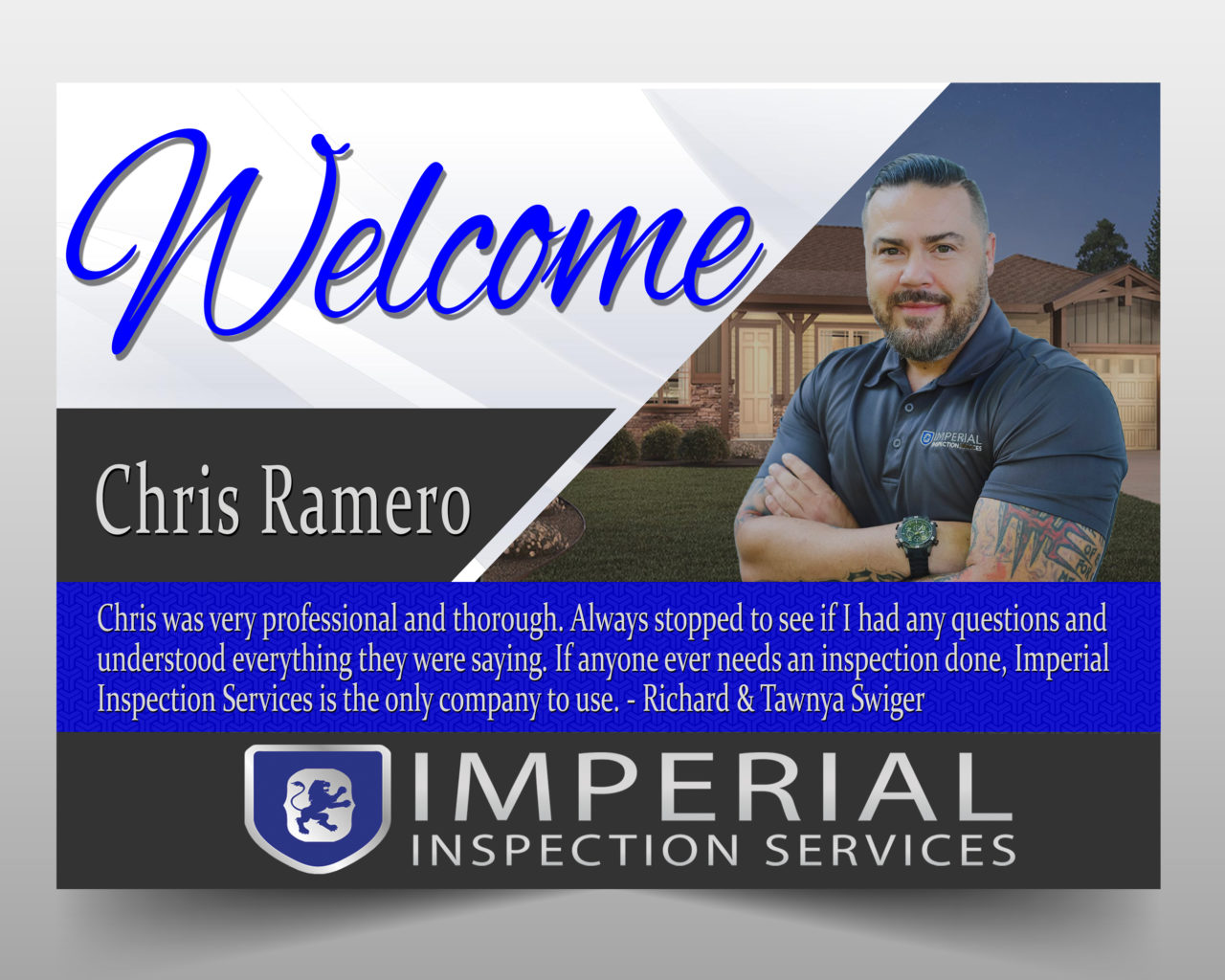 Imperial Inspection welcome by Rhonda Cosgriff Designs