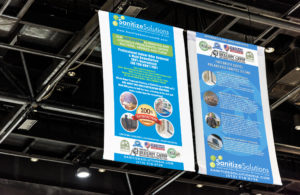 Sanitize Solutions rack card mockup by Rhonda Cosgriff Graphic Designs in Iowa