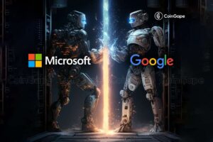 Ai war between google and microsoft graphic