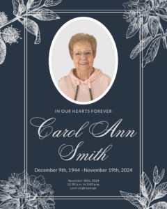 Carol Ann Smith invite 16 x 20 in+Iowa-Web-Designer