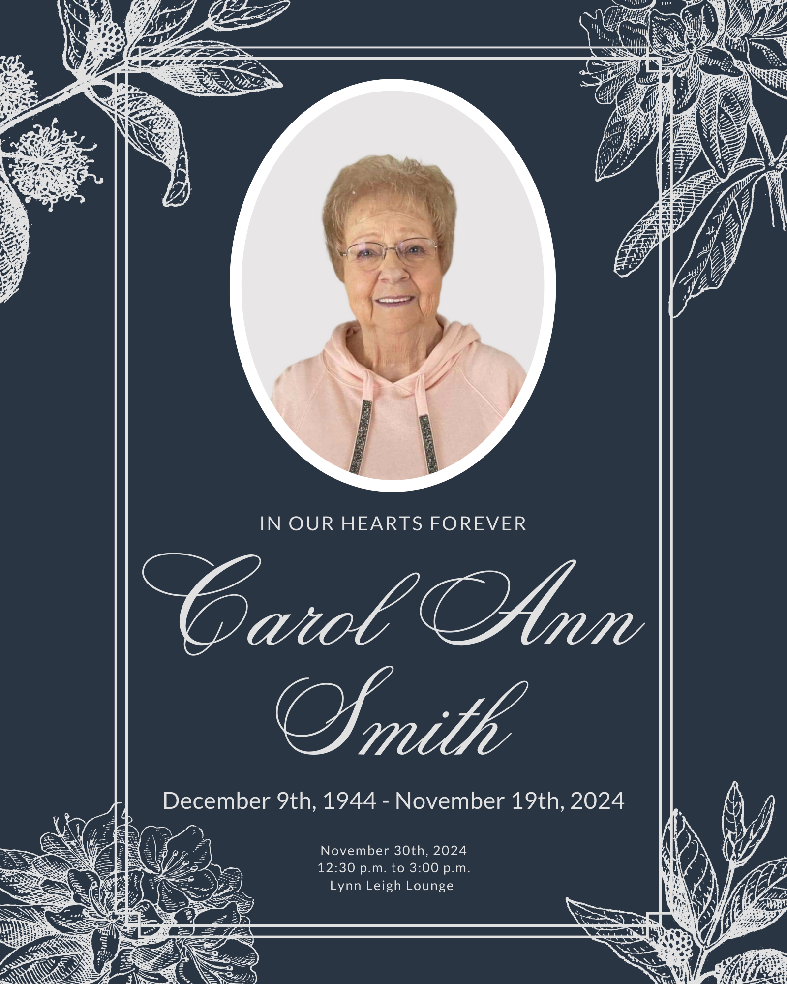 Carol Ann Smith invite 16 x 20 in+Iowa-Web-Designer